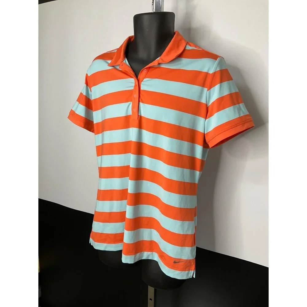 XL Nike Golf Tour Performance Polo Shirt Orange Blue Mens